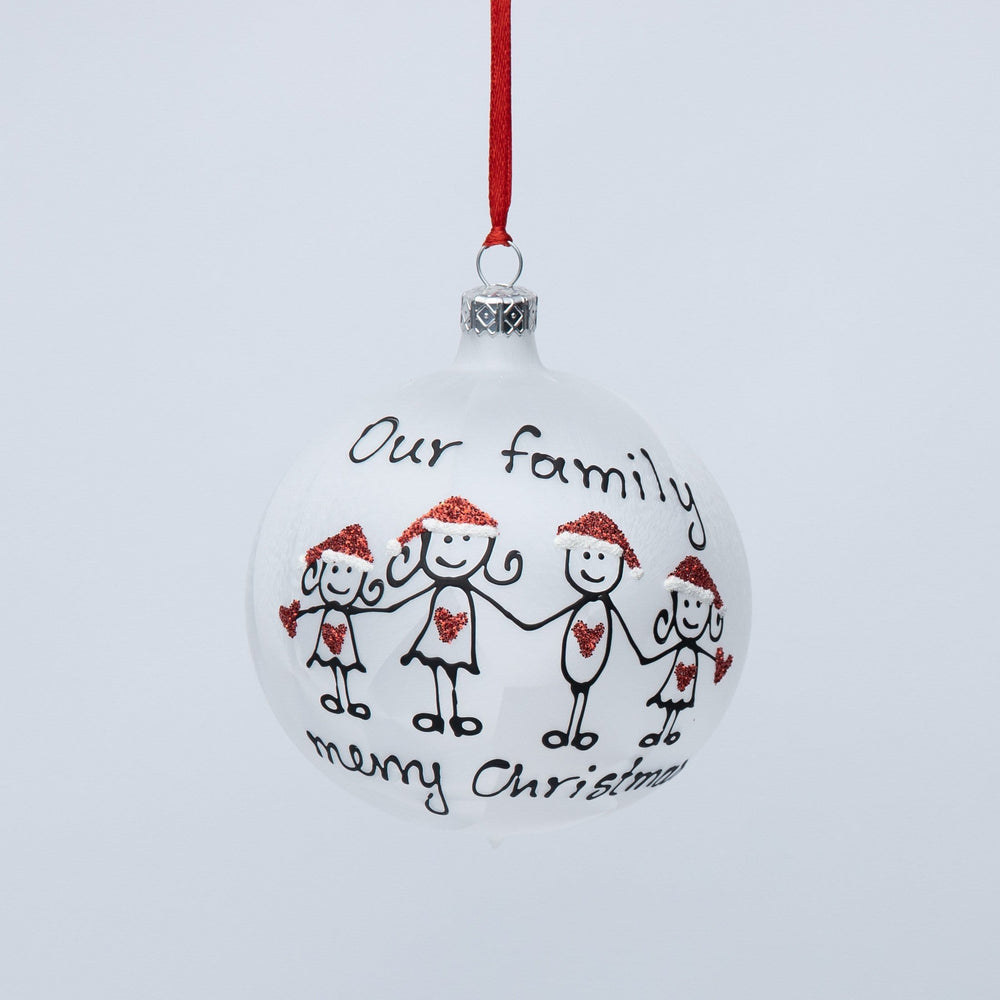 Our Family Bauble, Christmas Ball, Blown Glass
