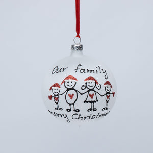 Our Family Bauble, Christmas Ball, Blown Glass