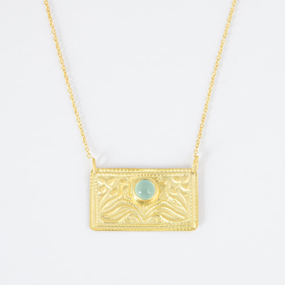 
                
                    Load image into Gallery viewer, Pendant Plaquette Necklace, Gold Plated Silver
                
            