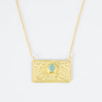 Pendant Plaquette Necklace, Gold Plated Silver