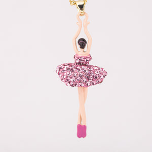 
                
                    Φόρτωση εικόνας στο Viewer Gallery, Pink Rhinestone Crystals Ballerina Necklace
                
            