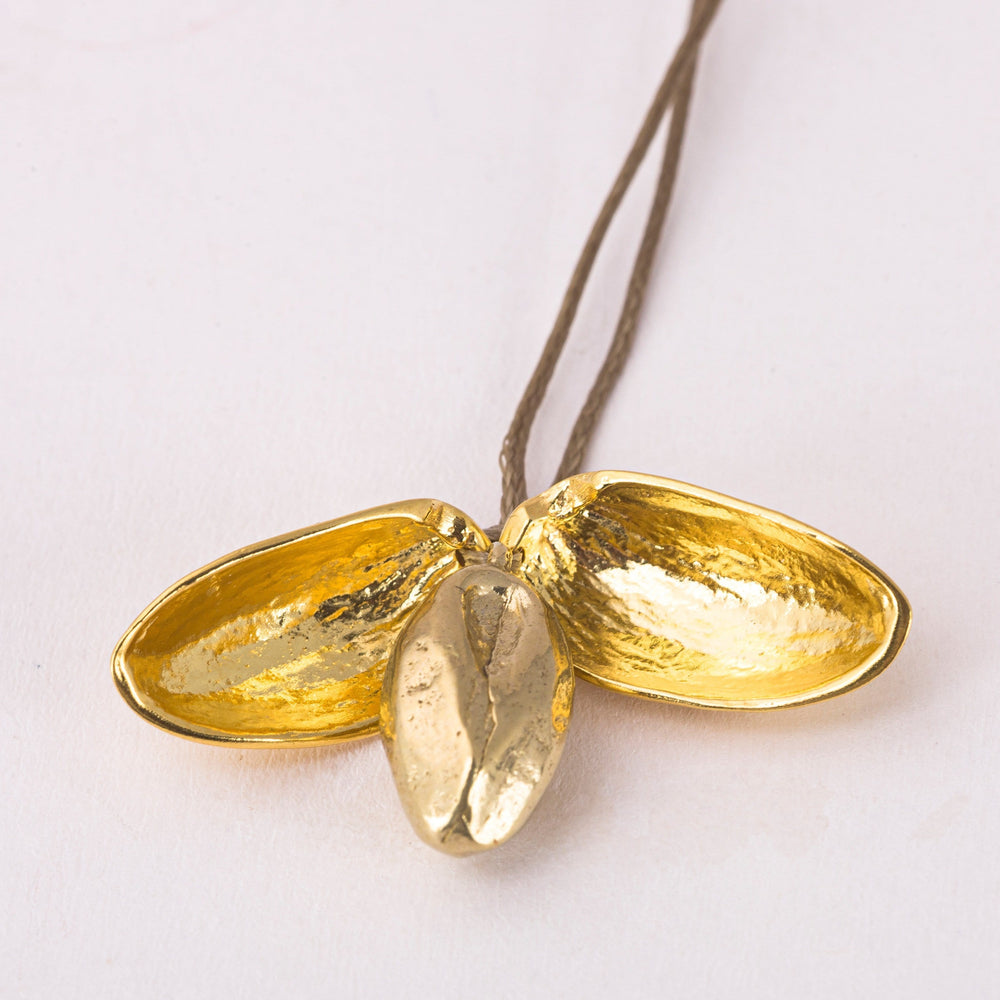 Pistachio Pendant, Gold Plated