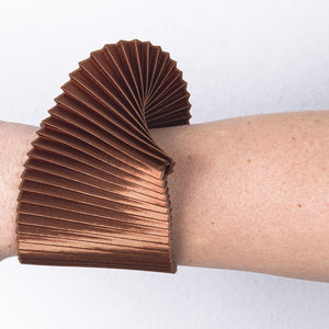 Pleated Fabric Bracelet in Copper