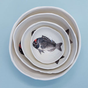 
                
                    Load image into Gallery viewer, Porcelain Hand Painted Bowl, Fish, Small
                
            