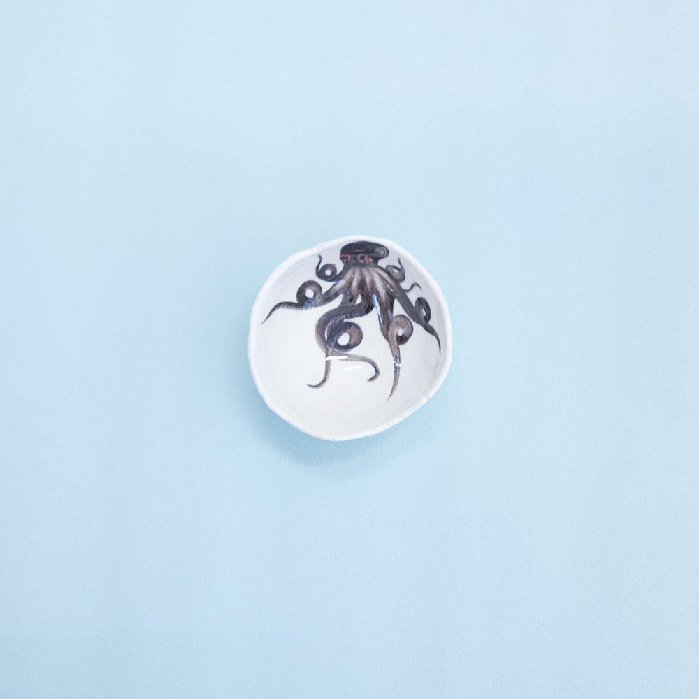 
                
                    Load image into Gallery viewer, Porcelain Hand Painted Bowl, Octopus, Small
                
            