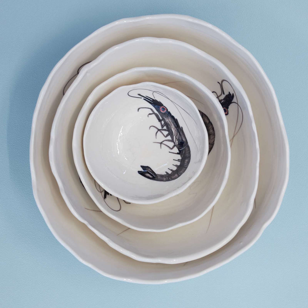 
                
                    Φόρτωση εικόνας στο Viewer Gallery, Porcelain Hand Painted Bowl, Shrimps, XLarge
                
            