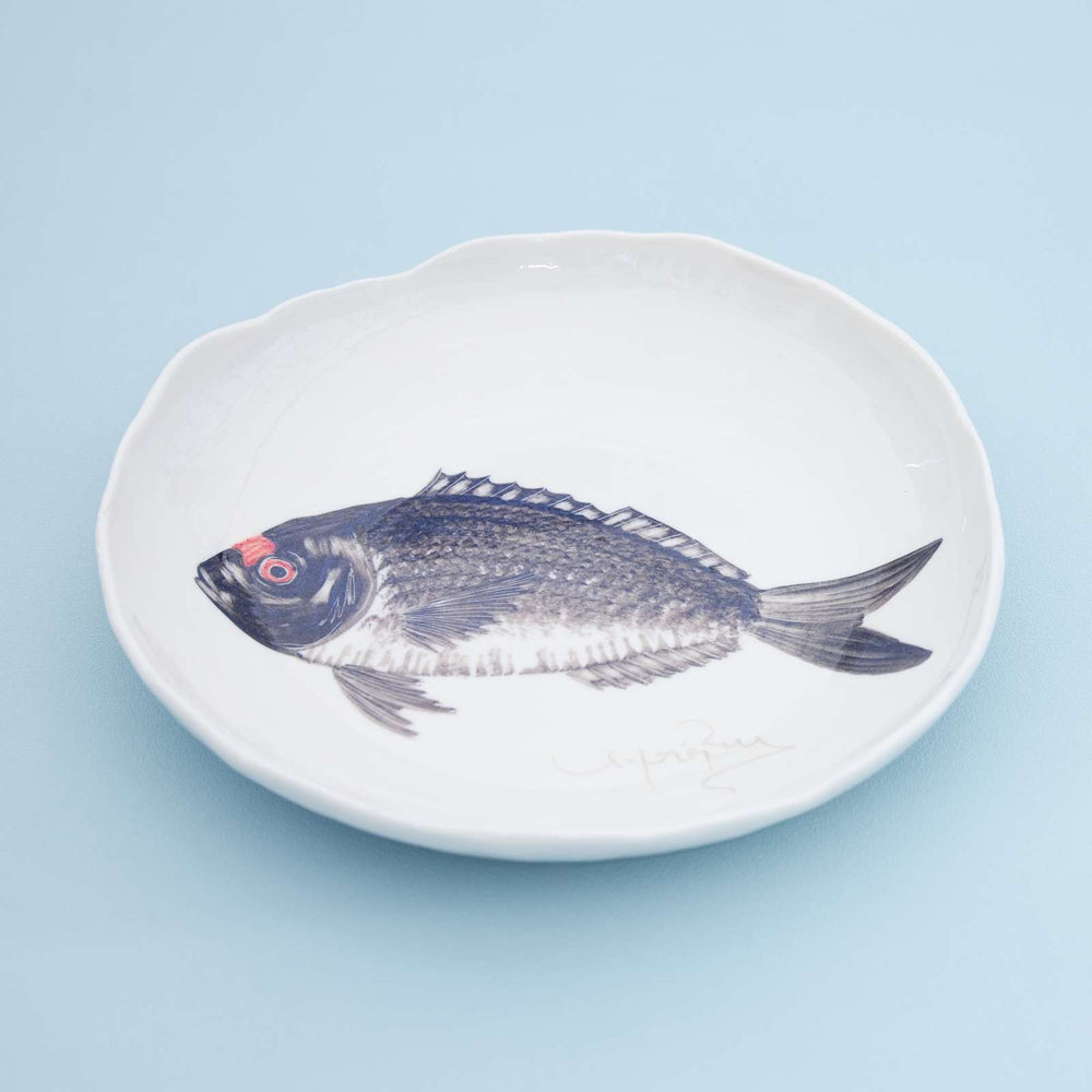 Porcelain Hand Painted Dish, Fish, Medium