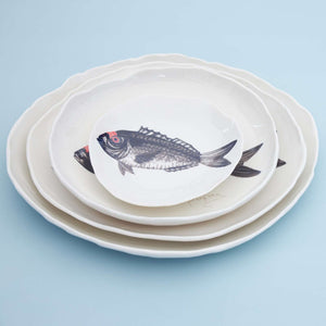 Porcelain Hand Painted Dish, Fish, XLarge