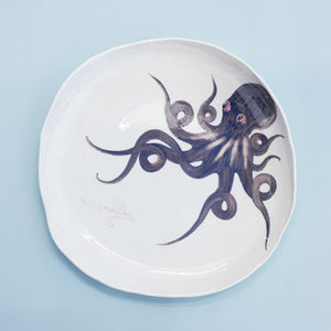 
                
                    Load image into Gallery viewer, Porcelain Hand Painted Dish, Octopus, XLarge
                
            