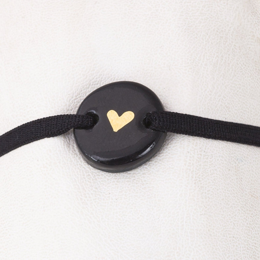 
                
                    Load image into Gallery viewer, Porcelain Heart Bracelet with Elastic Ribbon
                
            