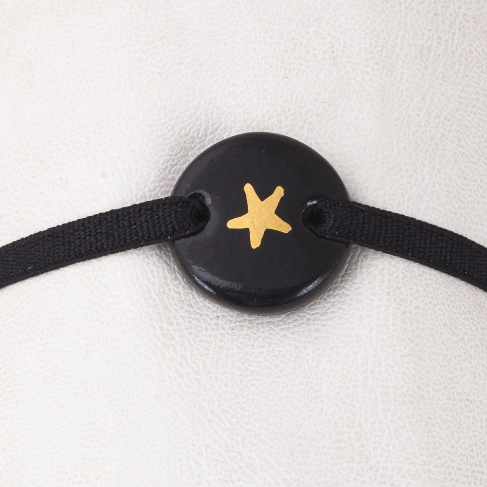 Porcelain Star Bracelet with Elastic Ribbon