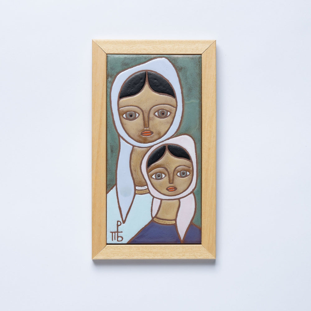 Portrait of Mother and Daughter, Ceramic Tile