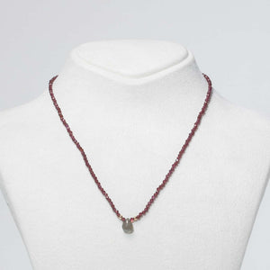 
                
                    Load image into Gallery viewer, Ruby Necklace with Labradorite Drop
                
            