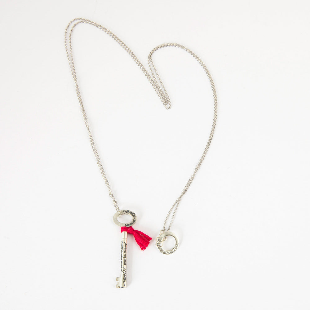 Secret Key, Silver  Pendant Necklace