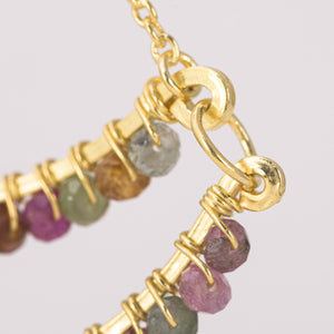 
                
                    Φόρτωση εικόνας στο Viewer Gallery, Semicircles Pendant Earrings with Multi-coloured Toumalines
                
            