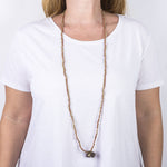 Terracotta Necklace with Grey Tassels