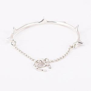 
                
                    Load image into Gallery viewer, Thorns Bangle in Cast Sterling Silver
                
            