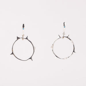 
                
                    Load image into Gallery viewer, Thorns Hoop Earrings in Sterling Silver
                
            