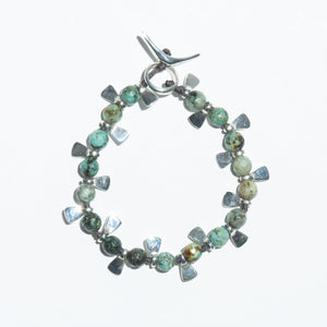 Turquoise and Silver Fringe Bracelet