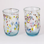 Water Glasses, Multicoloured Blown Glass, Set of 2