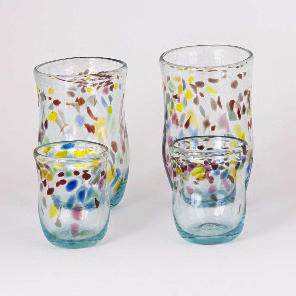 
                
                    Load image into Gallery viewer, Water Glasses, Multicoloured Blown Glass, Set of 2
                
            
