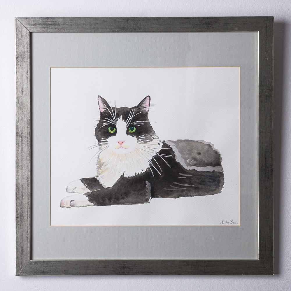 
                
                    Load image into Gallery viewer, Watercolour Painting Cat Series no 1, Framed
                
            