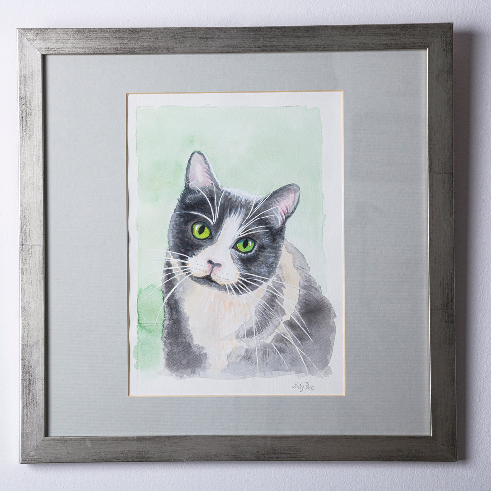
                
                    Load image into Gallery viewer, Watercolour Painting Cat Series no 3, Framed
                
            