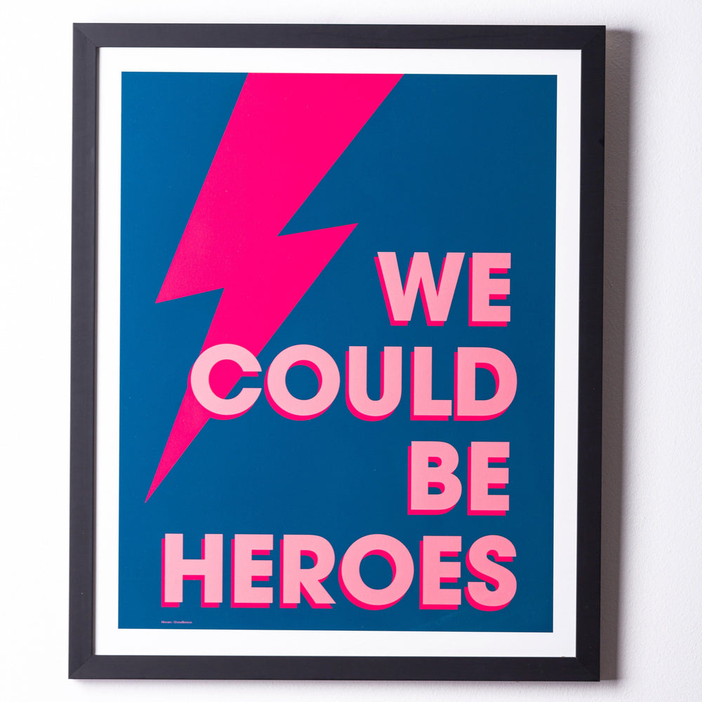 
                
                    Load image into Gallery viewer, &amp;quot;We Could Be Heroes&amp;quot; Framed Print
                
            