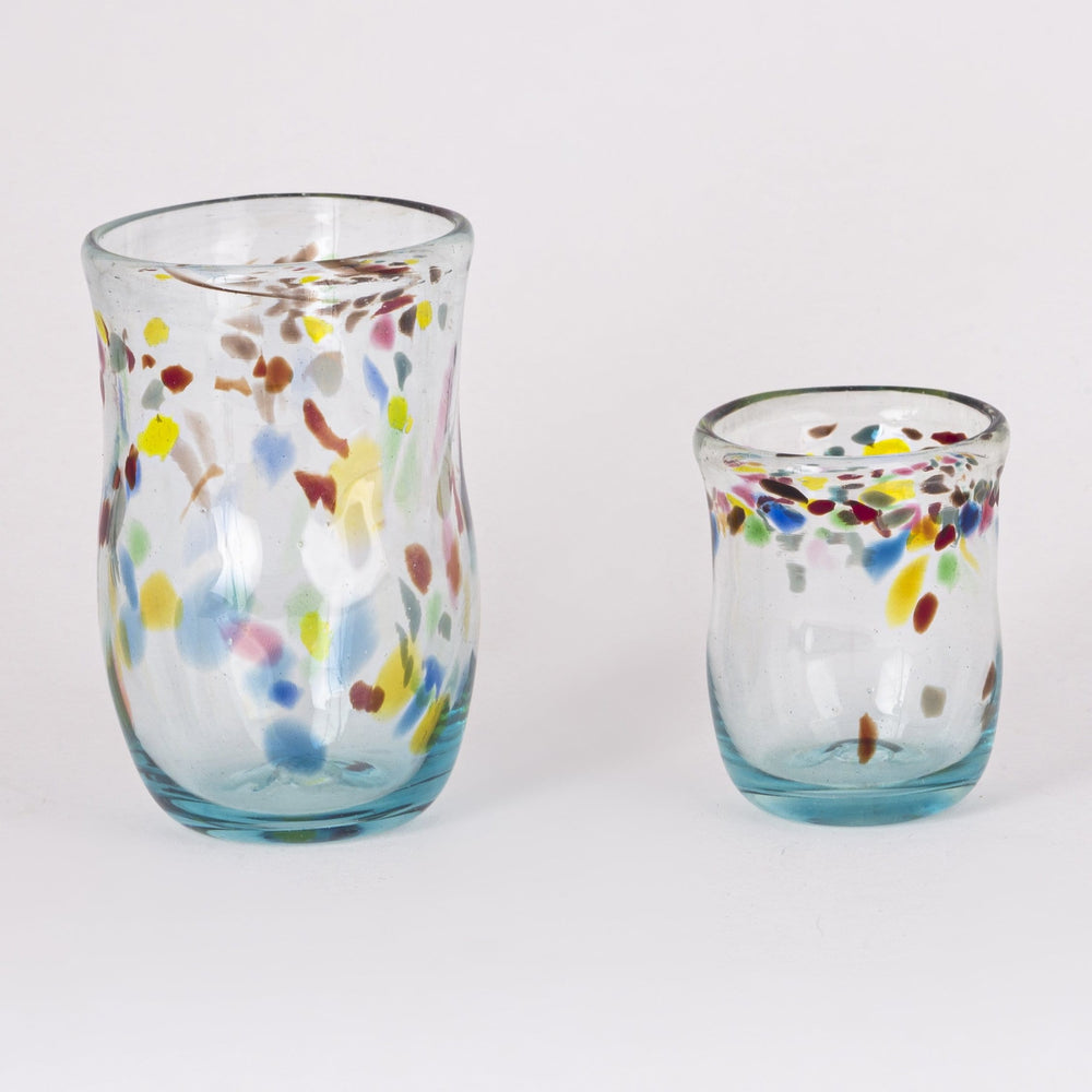 Wine Glasses, Multicoloured Blown Glass, Set of 2