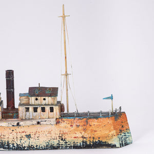 Wooden Handmade Ship in Copper