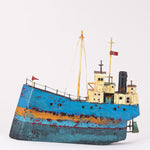Wooden Handmade Ship in Turquoise