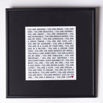 "You are amazing" Framed Print